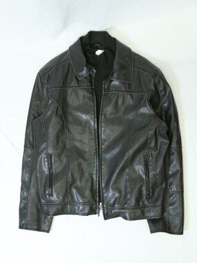 Mens David Bitton Faux Leather Buffalo Jacket Size Large